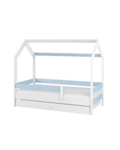 Varázslatos kék házikó gyermekágy 160*80 cm, AJÁNDÉK matraccal, ágyneműtartóval