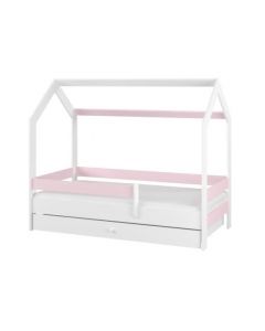 Varázslatos rózsaszín házikó gyermekágy 160*80 cm, matraccal, ágyneműtartóval
