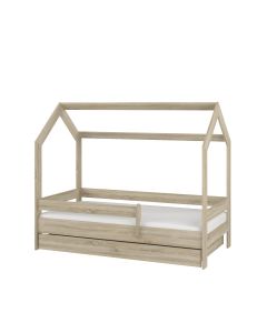Varázslatos sonoma tölgy házikó gyermekágy 160*80 cm, matraccal, ágyneműtartóval